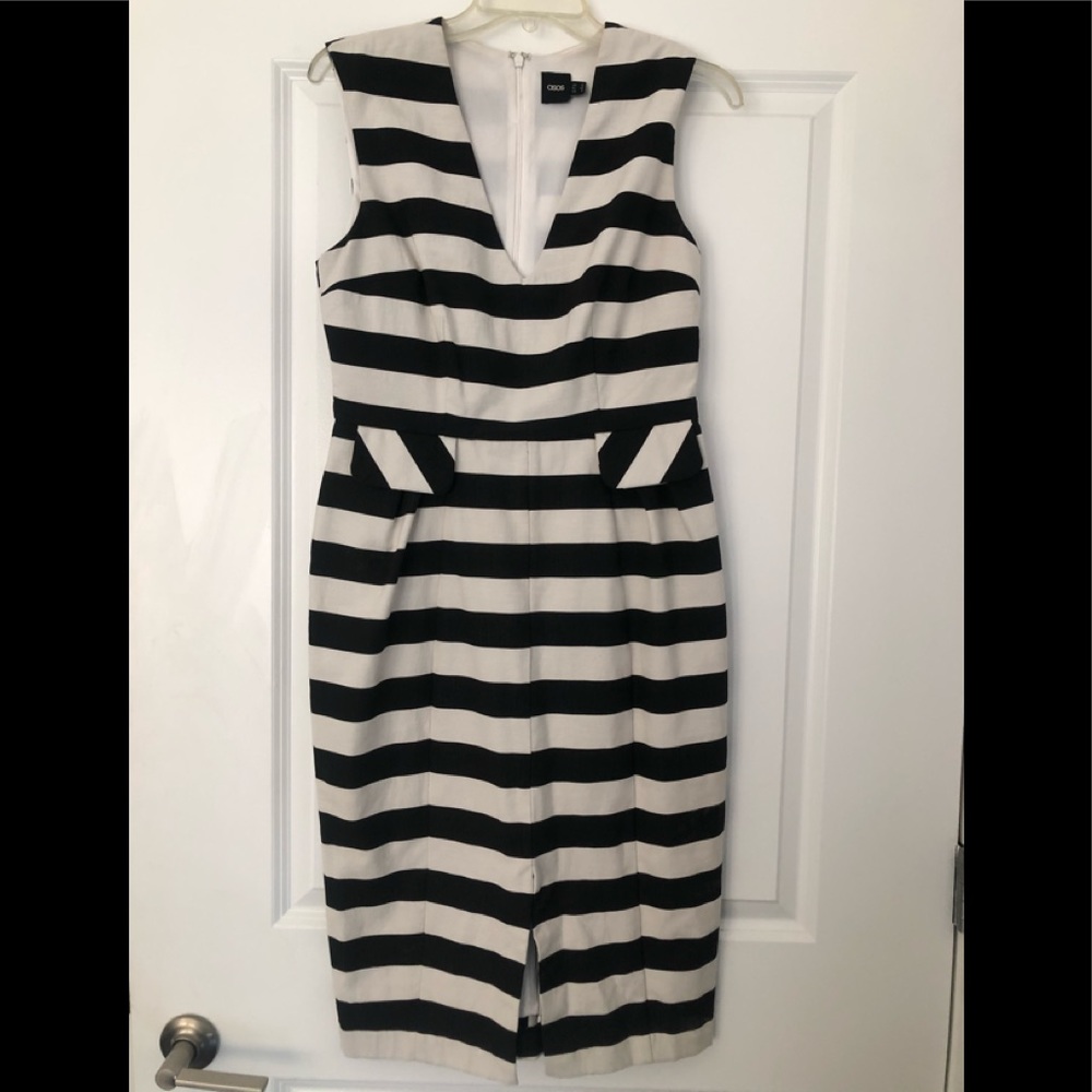 ASOS BLACK & WHITE STRIPED MIDI DRESS!!!